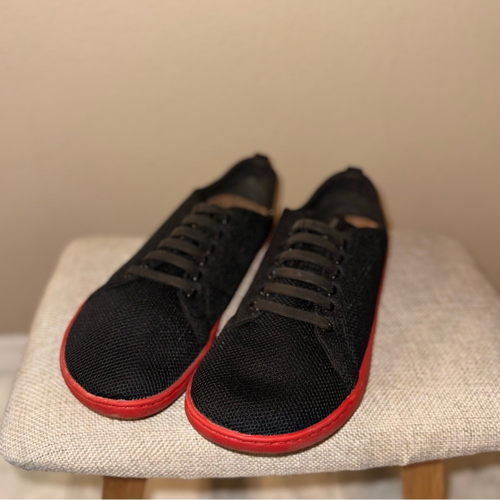 Feel Grounds Black Sneakers with Red Soles - Picture 3 of 5